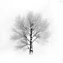 russian birch tree tattoo design idea