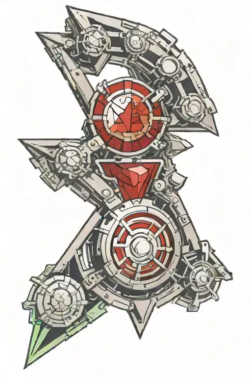 triangle arc reactor with shoulder armor plate   tattoo design idea