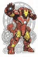 iron man arc reactor with shoulder armor plate   tattoo design idea