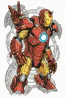 iron man arc reactor with shoulder armor plate   tattoo design idea
