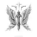 Cross with wings tattoo design idea