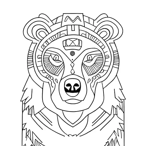 bear totem tattoo design idea