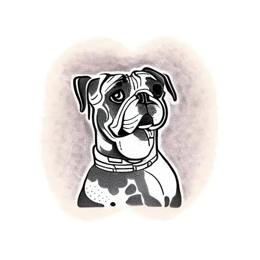 boxer dog tattoo design idea