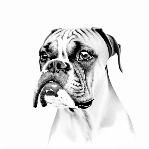 boxer dog tattoo design idea