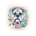 boxer dog tattoo design idea