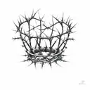 A sketch-style tattoo of a crown of thorns surrounded by thorny vines tattoo design idea