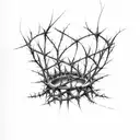 A sketch-style tattoo of a crown of thorns surrounded by thorny vines tattoo design idea