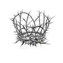 A sketch-style tattoo of a crown of thorns surrounded by thorny vines tattoo design idea