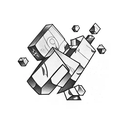 Tetris pieces falling and falling into place tattoo design idea
