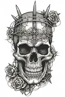  prison bars barbed wire and skull surrounded tattoo design idea