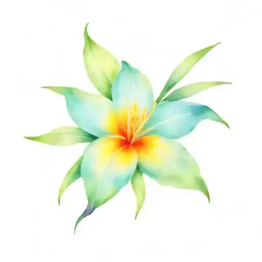 tropical flowers, in memory of loved one tattoo design idea