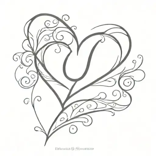 Create a tattoo featuring a heart with the initials of your nephews in the design tattoo design idea