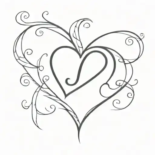 Create a tattoo featuring a heart with the initials of your nephews in the design tattoo design idea
