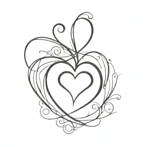 Create a tattoo featuring a heart with the initials of your nephews incorporated into the design tattoo design idea