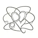 Create a tattoo featuring intertwined hearts with the initials of your nephews incorporated into the design tattoo design idea