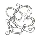 Create a tattoo featuring intertwined hearts with the initials of your nephews incorporated into the design tattoo design idea