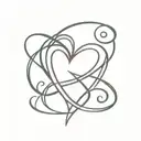 Create a tattoo featuring intertwined hearts with the initials of your nephews incorporated into the design tattoo design idea