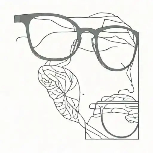 eyeglasses outline tattoo design idea