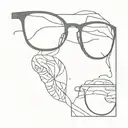 eyeglasses outline tattoo design idea