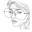eyeglasses outline tattoo design idea