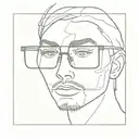 eyeglasses outline tattoo design idea