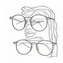 eyeglasses outline tattoo design idea