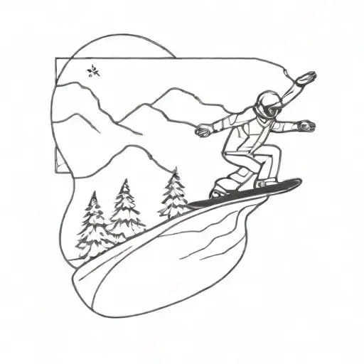 snowboard tattoo design idea