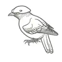 pigeon in flat cap tattoo design idea
