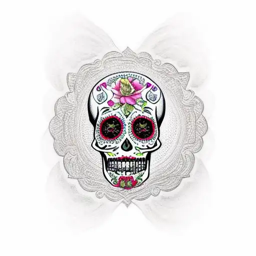Sugar skull tattoo design idea