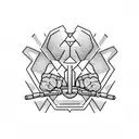 Weightlifting barbell tattoo design idea