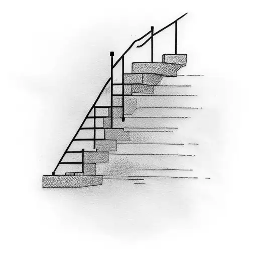 A minimalist staircase symbolizing personal growth and progress tattoo design idea