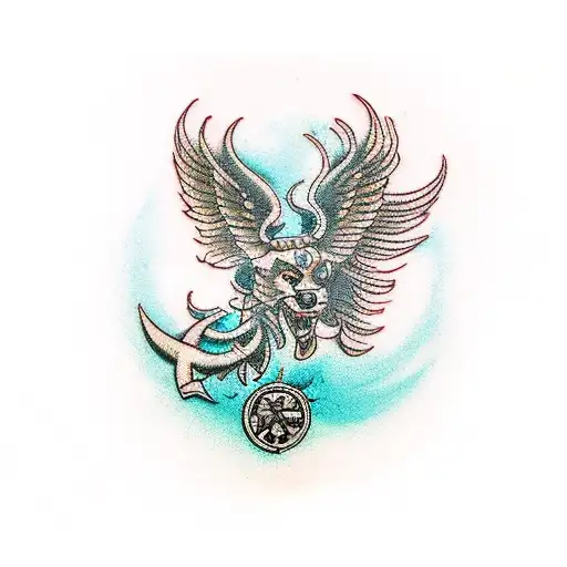 Traditional-style tattoo featuring a mythological god or goddess associated with accounting tattoo design idea