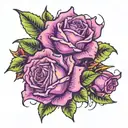 leaf ans roses growing tattoo design idea