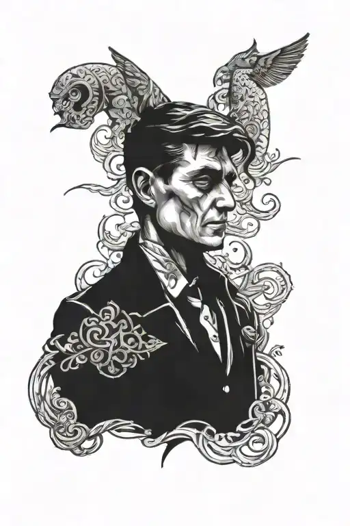Tomas Shelby with loyalty and fortune tattoo design idea