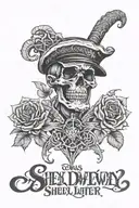 tomas shelby, cry now laugh later and good luck tattoo design idea