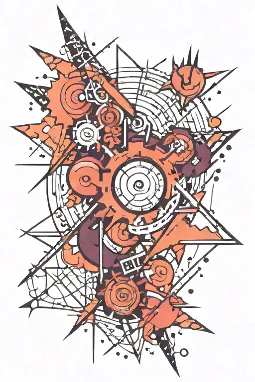 An abstract design incorporating spikes and lines inspired by accounting graphs tattoo design idea