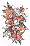 An abstract design incorporating spikes and lines inspired by accounting graphs tattoo design idea