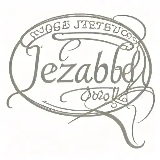 Jezabel name written cursive Los Angeles cholo letters style tattoo design idea