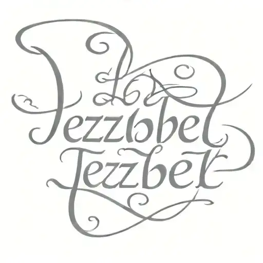 Jezabel name written cursive Los Angeles cholo letters style tattoo design idea
