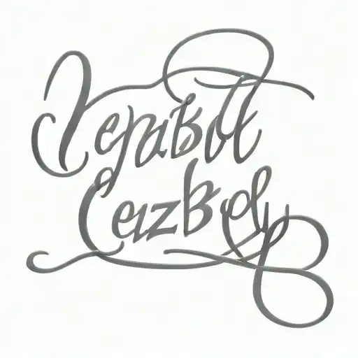 Jezabel name written cursive Los Angeles cholo low rider letters style tattoo design idea