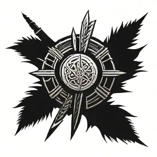 traditional irish ogham ancient tattoo design idea