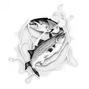 Atlantic salmon jumping tattoo design idea