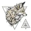 fox in a triangle shape tattoo design idea