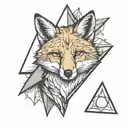 fox in a triangle shape tattoo design idea