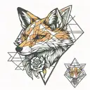 fox in a triangle shape tattoo design idea