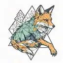 fox in a triangle shape tattoo design idea