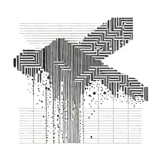 An abstract interpretation of a barcode with hidden meanings tattoo design idea