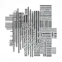 An abstract interpretation of a barcode with hidden meanings tattoo design idea