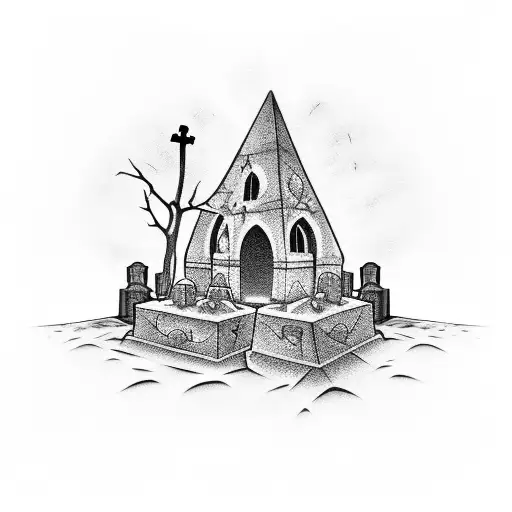 Sandbox in a graveyard tattoo design idea