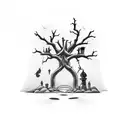 Sandbox in a graveyard tattoo design idea